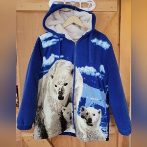 Blue Polar Bear Sherpa Hoodie